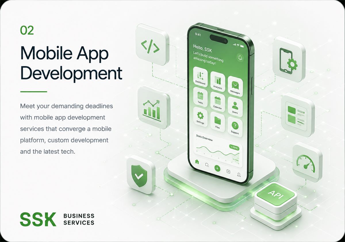 Mobile App Development capability overview from SSK Business Services