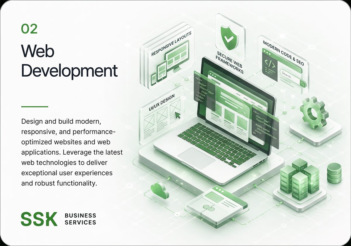 Web Development capability overview from SSK Business Services